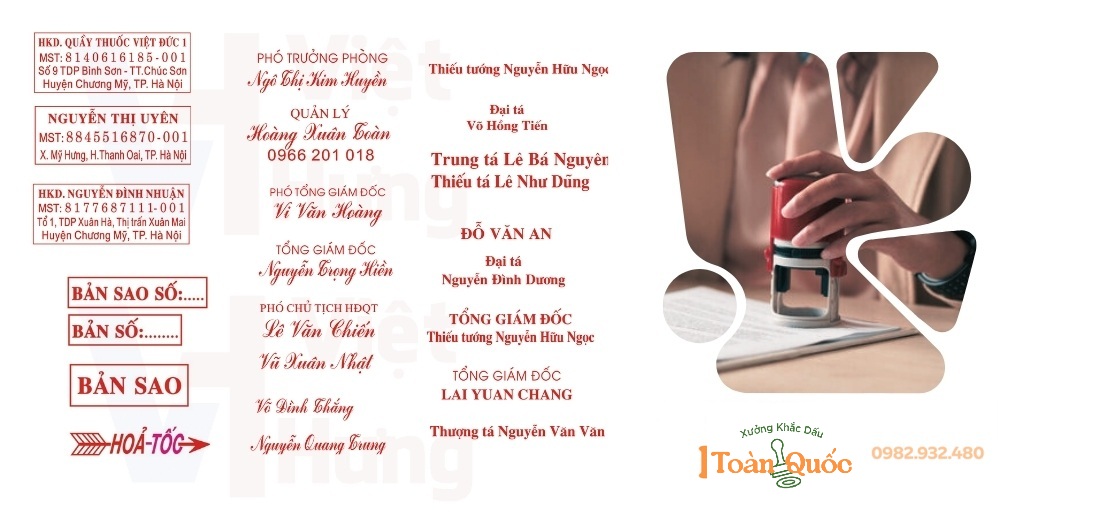 khắc con dấu tại quận hai bà trưng